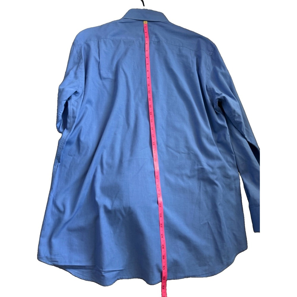 Fendi Roma Blue Button Front Dress Shirt Mens 16.5 42 Long Sleeve Italy - Picture 5 of 12